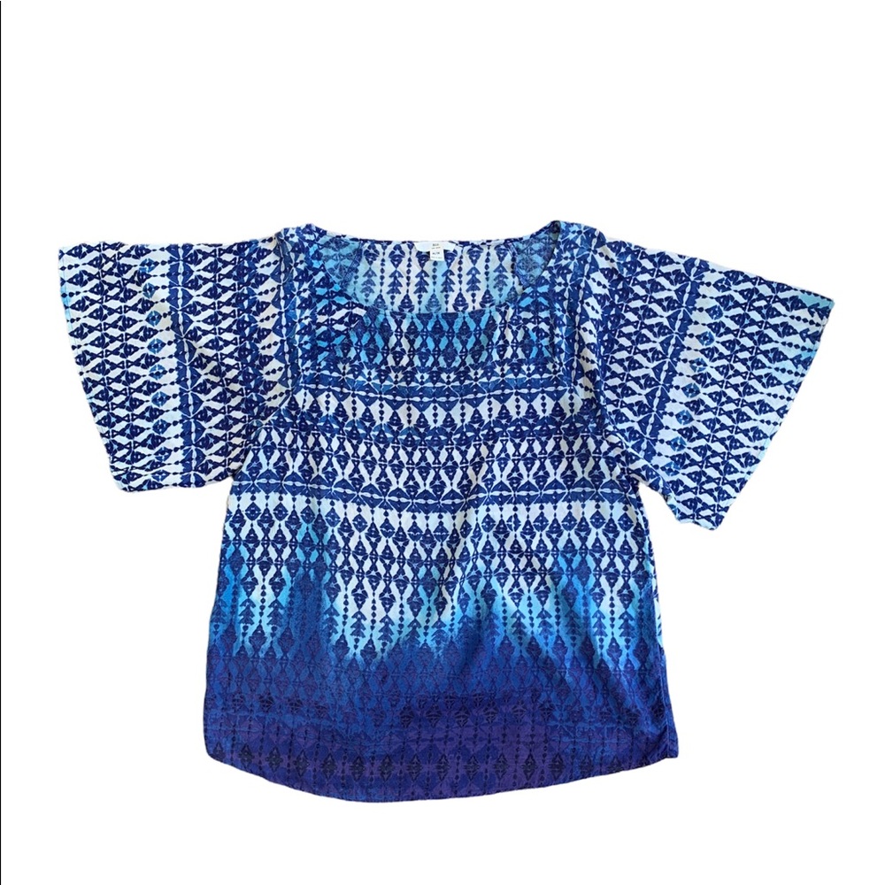 BLL New York Butterfly Sleeve Ombré Blouse